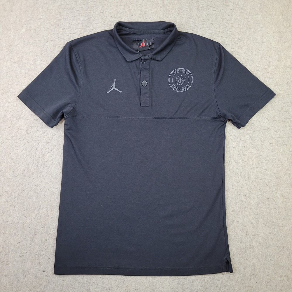 Air‎ Jordan Grant Williams Foundation Polo Shirt Mens Small Black Short Sleeve
